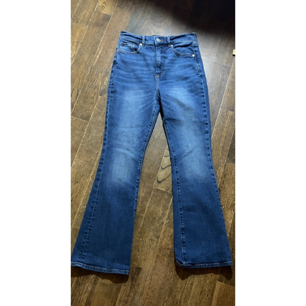 LOFT The Slim Flare Jeans Womens 4 Blue Medium Wash High Rise Stretch Denim